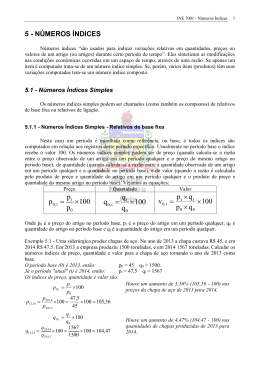 4. Números Índices - Departamento de Informática e Estatística – INE