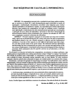 DAS M&Aacute;QUINAS DE cALcULAR &Agrave; INFORM&Aacute;TICA