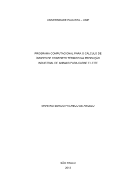 Programa computacional para o c&aacute;lculo de &iacute;ndices de