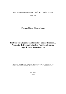 Floripes N&uacute;bia Oliveira Lima Pr&aacute;ticas em Educa&ccedil;&atilde;o Ambiental no