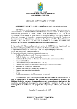 Edital de convoca&ccedil;&atilde;o N&ordm; 007/2013