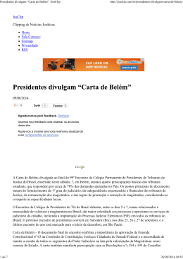 Presidentes divulgam “Carta de Belém” | JusClip