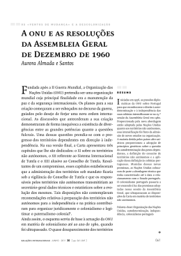 A onu e as resolu&ccedil;&otilde;es da Assembleia Geral de Dezembro