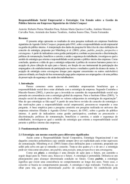Responsabilidade Social Empresarial e Estrat&eacute;gia: Um