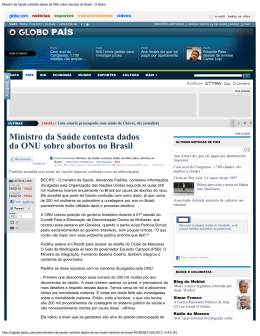 Ministro da Saúde contesta dados da ONU sobre abortos no Brasil