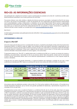 RIO+20: AS INFORMAÇÕES ESSENCIAIS