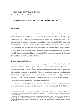 1 A PR&Aacute;TICA DA TORTURA NO BRASIL Breve Balan&ccedil;o e