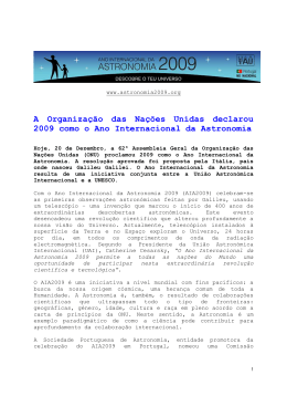 A Organiza&ccedil;&atilde;o das Na&ccedil;&otilde;es Unidas declarou 2009 como o Ano