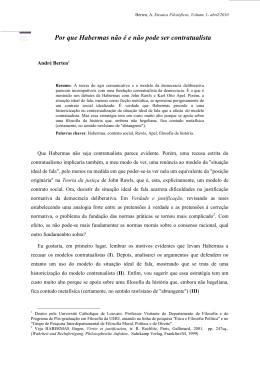 Por que Habermas n&atilde;o &eacute; e n&atilde;o pode ser contratualista