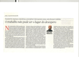 “O trabalho não pode ser o lugar do desespero” por José Vitor