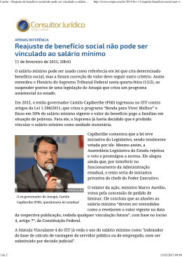 ConJur - Reajuste de benef&iacute;cio social n&atilde;o pode ser vinculado a