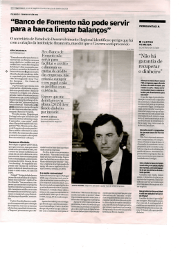 &ldquo;Banco de Fomento n&atilde;o pode servir