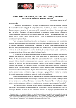 afinal, para que serve a escola? uma leitura