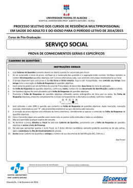 Prova - Servi&ccedil;o Social - Copeve - Universidade Federal de Alagoas