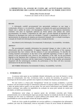 A IMPORT&Acirc;NCIA DA AN&Aacute;LISE DE CUSTOS ABC (ACTIVITY