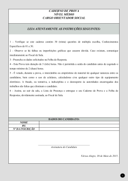 Prova Orientador Social &ndash; Gabarito