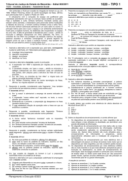 Prova T1 Vermelha - 1020 - Analista Judiciário