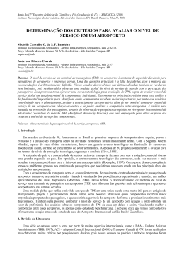 determina&ccedil;&atilde;o dos crit&eacute;rios para avaliar o n&iacute;vel de servi&ccedil;o em