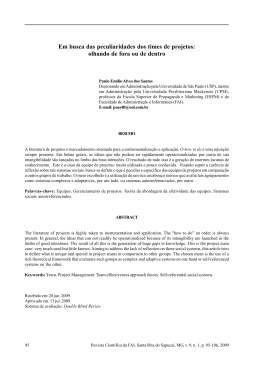 Em busca das peculiaridades dos times de projetos: olhando