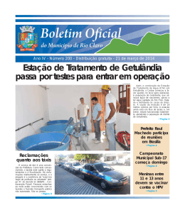 Esta&ccedil;&atilde;o de Tratamento de Getul&acirc;ndia passa por testes para entrar
