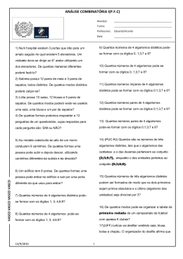 AN&Aacute;LISE COMBINAT&Oacute;RIA I(P.F.C)