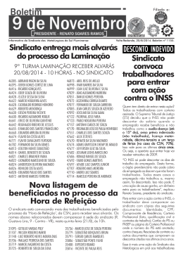 Sindicato convoca trabalhadores para entrar com a&ccedil;&atilde;o contra o