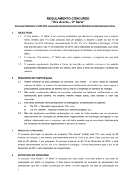 REGULAMENTO CONCURSO “Ora Acerta – 2ª Série”
