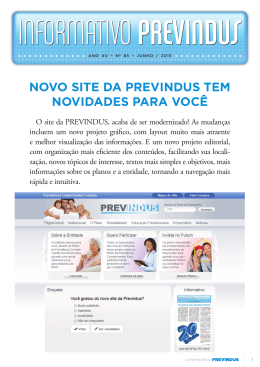NOVO SITE DA PREVINDUS TEM NOVIDADES PARA VOC&Ecirc;