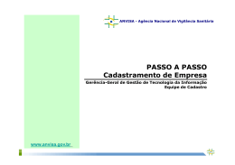PASSO A PASSO Cadastramento de Empresa