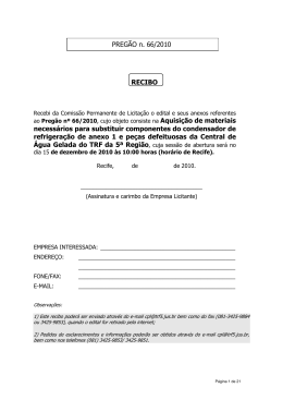 Edital Pregão Nº 66-2010 - Aq. Mat. para substituir compon–