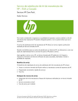 Servi&ccedil;o de substitui&ccedil;&atilde;o de kit de manuten&ccedil;&atilde;o da HP &ndash; EUA e Canad&aacute;