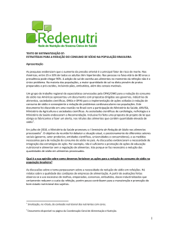 Estrat&eacute;gias para a redu&ccedil;&atilde;o do consumo de s&oacute;dio na popula&ccedil;&atilde;o