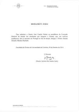 DESPACHO N&rdquo;. 19/2014 Para substituir o Doutor Jos&eacute; Casalta