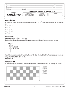 QUESTÃO 16 QUESTÃO 17