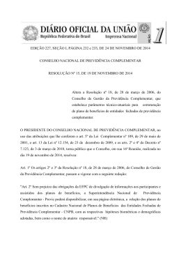 Resolução CNPC nº 15, de 19 de Novembro de 2014