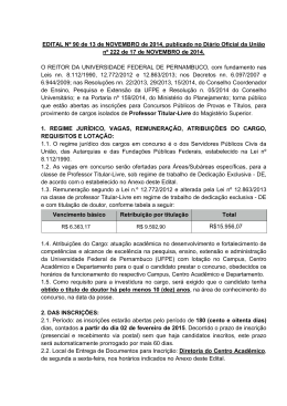 EDITAL Nº 90 de 13 de NOVEMBRO de 2014, publicado no Diário