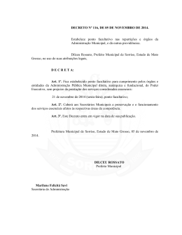decreto nº 116, de 05 de novembro de 2014.