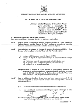 LEI N&rdquo; 3.030, DE 20 DE NOVEMBRO DE 2014. Ementa: Institui