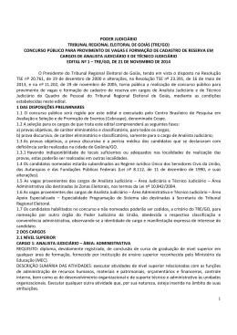 Edital - CESPE / UnB - Universidade de Bras&iacute;lia