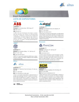Revista Brazil Automation 05 de novembro de 2014 Altus na Brazil