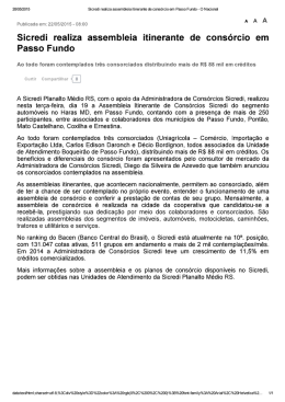 Sicredi realiza assembleia itinerante de consórcio em Passo Fundo