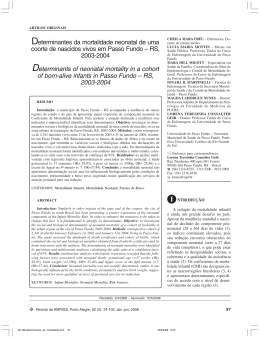 Determinantes da mortalidade neonatal de uma coorte de nascidos