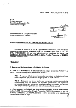 Passo Fundo - RS 19 de janeiro de 2015 A0 Sr. Prefeito Municipal