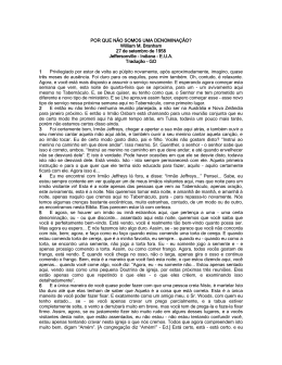 POR QUE N&Atilde;O SOMOS UMA DENOMINA&Ccedil;&Atilde;O