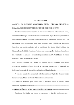Acta da re&uacute;ni&atilde;o da C&acirc;mara Municipal de Mort&aacute;gua