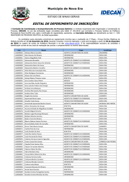 EDITAL DE DEFERIMENTO