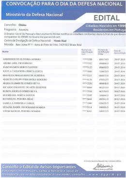 Convocat&oacute;ria- Dia da Defesa Nacional