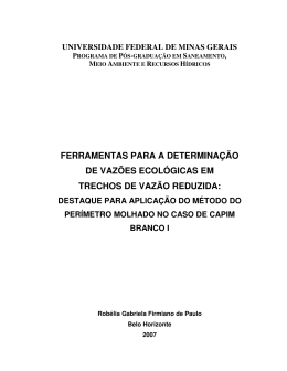 ferramentas para a determina&ccedil;&atilde;o de vaz&otilde;es ecol&oacute;gicas em trechos