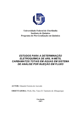 estudos para a determina&ccedil;&atilde;o eletroqu&iacute;mica de aril n-metil