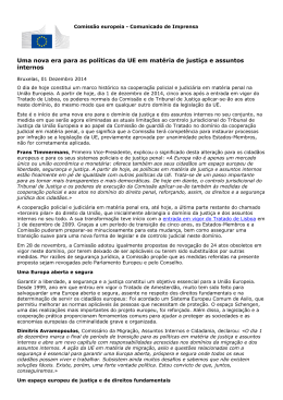 Uma nova era para as pol&iacute;ticas da UE em mat&eacute;ria de